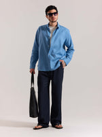 Load image into Gallery viewer, Navy Blue Linen Pull-on Pants