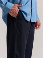 Load image into Gallery viewer, Navy Blue Linen Pull-on Pants