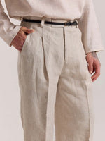 Load image into Gallery viewer, Natural Linen Baggy Fit Trousers