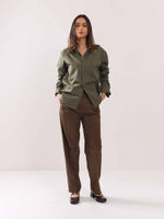Load image into Gallery viewer, Khaki Green Poplin Shirt