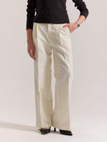Load image into Gallery viewer, Cream Linen Baggy Fit Trousers