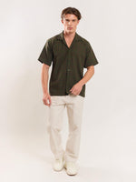 Load image into Gallery viewer, Olive Green Checked Knit Shirt