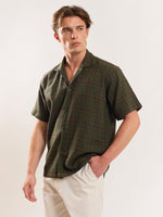Load image into Gallery viewer, Olive Green Checked Knit Shirt