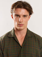 Load image into Gallery viewer, Olive Green Checked Knit Shirt