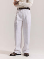 Load image into Gallery viewer, White Linen Baggy Fit Trousers