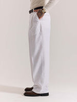 Load image into Gallery viewer, White Linen Baggy Fit Trousers
