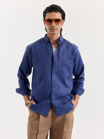 Load image into Gallery viewer, Indigo Blue Irish Linen Shirt