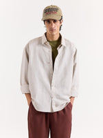 Load image into Gallery viewer, Light Beige Linen Cropped Shirt