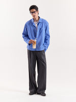 Load image into Gallery viewer, Light Blue Checkered Cropped Shirt
