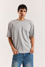 Load image into Gallery viewer, Light Grey Loose Fit Cropped T-Shirt