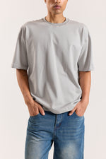 Load image into Gallery viewer, Light Grey Loose Fit Cropped T-Shirt