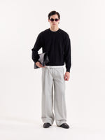 Load image into Gallery viewer, Light Grey Textured Baggy Fit Trousers