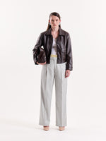 Load image into Gallery viewer, Light Grey Textured Baggy Fit Trousers