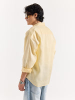 Load image into Gallery viewer, Light Yellow Linen Cropped Shirt