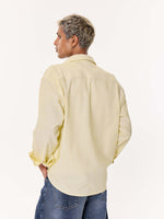 Load image into Gallery viewer, Light Yellow Oversized Cropped Shirt