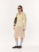 Load image into Gallery viewer, Light Yellow Oversized Cropped Shirt