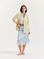 Load image into Gallery viewer, Light Yellow Textured Irish Linen Shirt