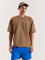 Load image into Gallery viewer, Light Brown Loose Fit Cropped T-Shirt