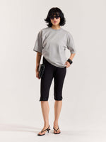 Load image into Gallery viewer, Light Grey Loose Fit Cropped T-Shirt