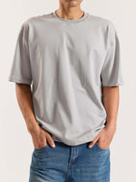 Load image into Gallery viewer, Light Grey Loose Fit Cropped T-Shirt