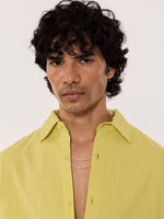 Load image into Gallery viewer, Lime Green Textured Cropped Shirt