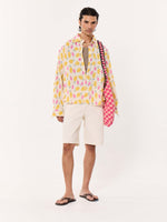 Load image into Gallery viewer, Mango Berry Crinkled Cropped Shirt
