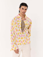 Load image into Gallery viewer, Mango Berry Crinkled Cropped Shirt
