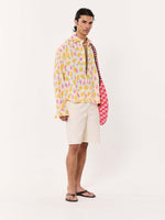 Load image into Gallery viewer, Mango Berry Crinkled Cropped Shirt