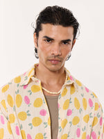 Load image into Gallery viewer, Mango Berry Crinkled Cropped Shirt