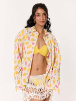 Load image into Gallery viewer, Mango Berry Crinkled Cropped Shirt