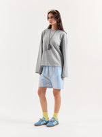 Load image into Gallery viewer, Marl Grey Loose Fit Cropped T-Shirt