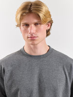 Load image into Gallery viewer, Melange Grey Loose Fit Cropped T-Shirt
