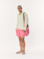 Load image into Gallery viewer, Melon Green Striped Oversized Cropped Shirt