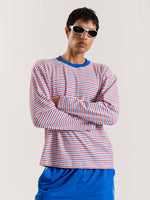 Load image into Gallery viewer, Multicolour Striped Loose Fit Cropped T-Shirt