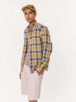 Load image into Gallery viewer, Mustard Yellow Multichecked Oversized Cropped Shirt