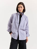Load image into Gallery viewer, Lavender Grey Chambray Linen Shirt