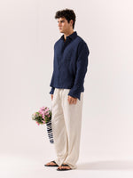 Load image into Gallery viewer, Navy Blue Gauze Holiday Shirt