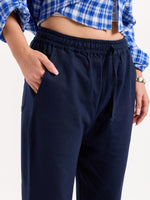 Load image into Gallery viewer, Navy Blue Loose Fit Sweatpants