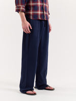 Load image into Gallery viewer, Navy Blue Loose Fit Sweatpants