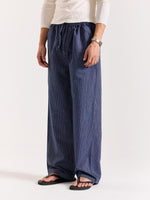 Load image into Gallery viewer, Navy Blue Striped Pull-on Pants