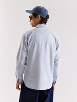 Load image into Gallery viewer, Relaxed Fit Navy Blue Striped Shirt