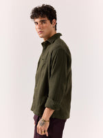 Load image into Gallery viewer, Dark Olive Gauze Holiday Shirt
