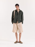 Load image into Gallery viewer, Olive & Black Striped Seersucker Cropped Shirt