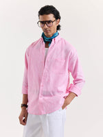 Load image into Gallery viewer, Pink Chambray Linen Shirt