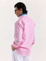 Load image into Gallery viewer, Pink Chambray Linen Shirt
