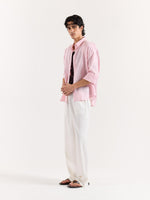 Load image into Gallery viewer, Pink Linen Cropped Shirt