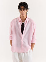 Load image into Gallery viewer, Pink Linen Cropped Shirt