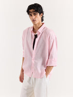 Load image into Gallery viewer, Pink Linen Cropped Shirt