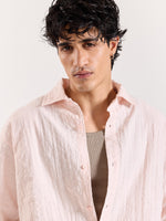 Load image into Gallery viewer, Salmon Pink Textured Holiday Shirt