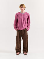 Load image into Gallery viewer, Pink & Mint Striped Loose Fit Cropped T-Shirt